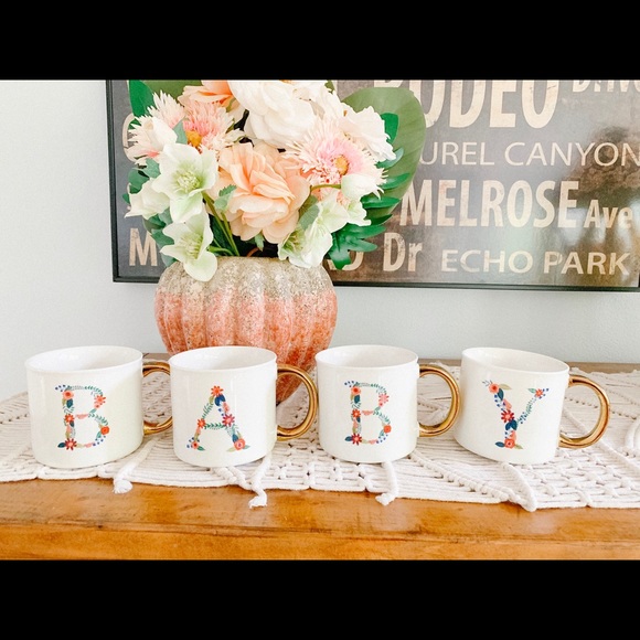 Opalhouse Other - EUC 4 OpalHouse Target Mugs ~ spells BABY (or ABBY!)~ Baby Shower ~  Pretty!
